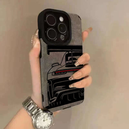 Cool Sports Car Phone Case For iPhone 18 Pro Max Faux Leather Cover
