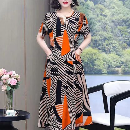 Bata informal de manga corta estilo boho, vestido largo