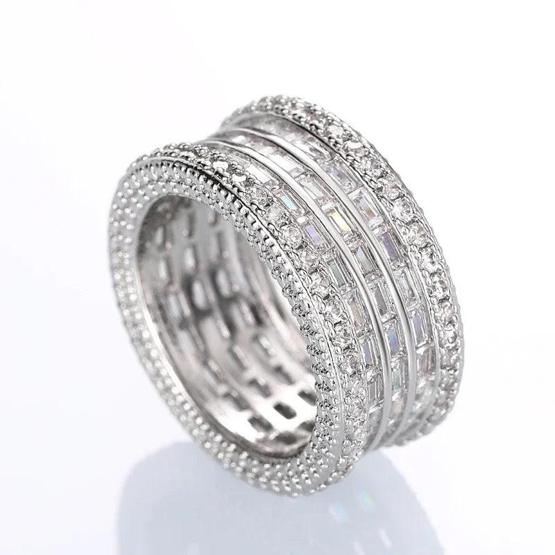 Full Inlaid CZ Aesthetic Exquisite Ring