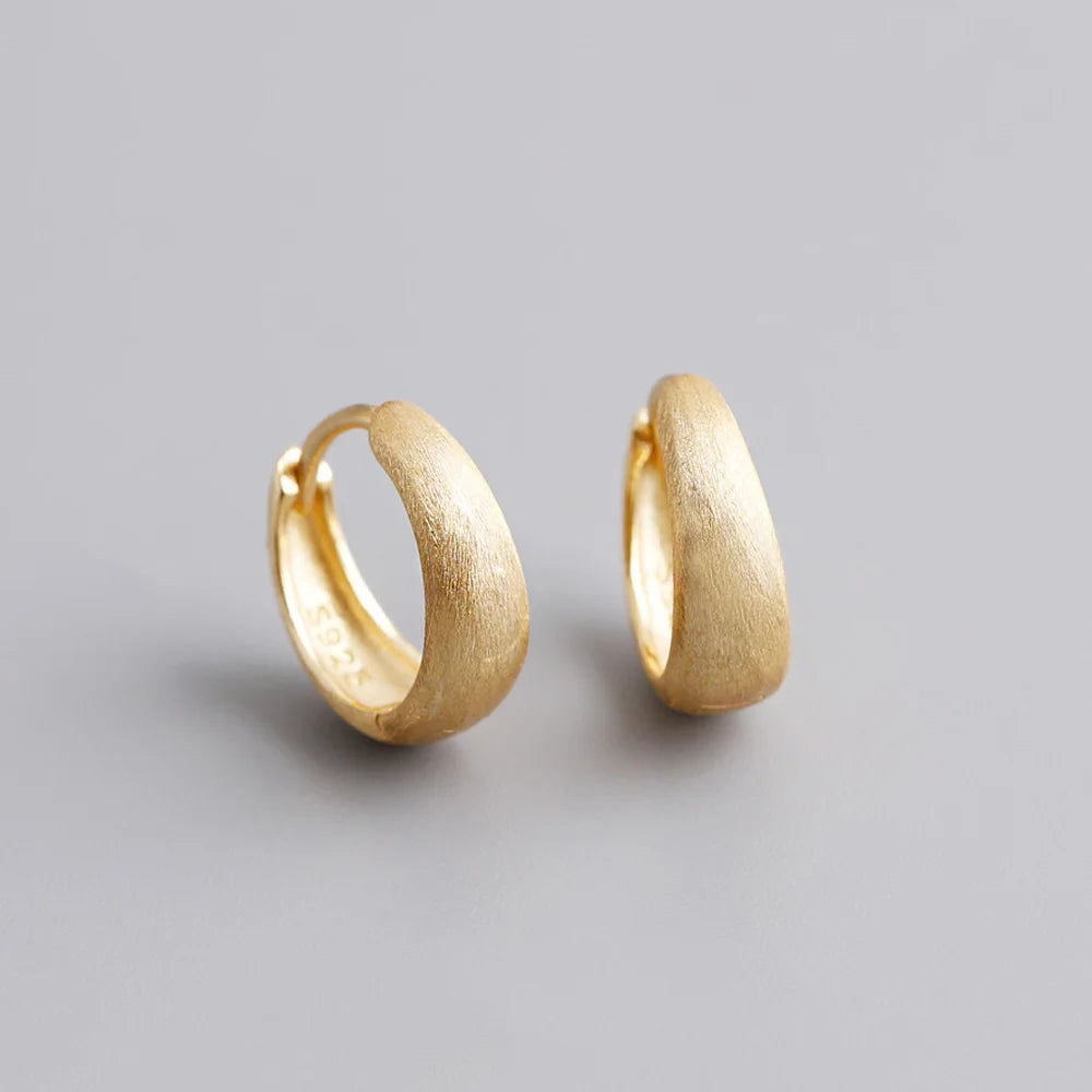 DANA 925 Sterling Silver Wide Gothic Hoop Earrings