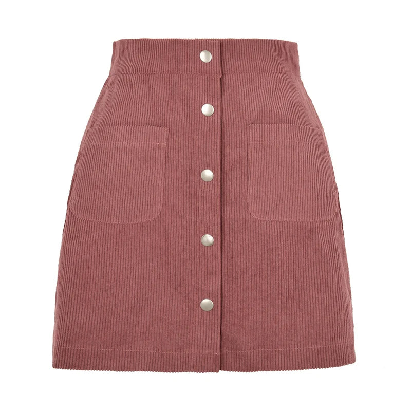 Corduroy Slim Fit Mini Skirt