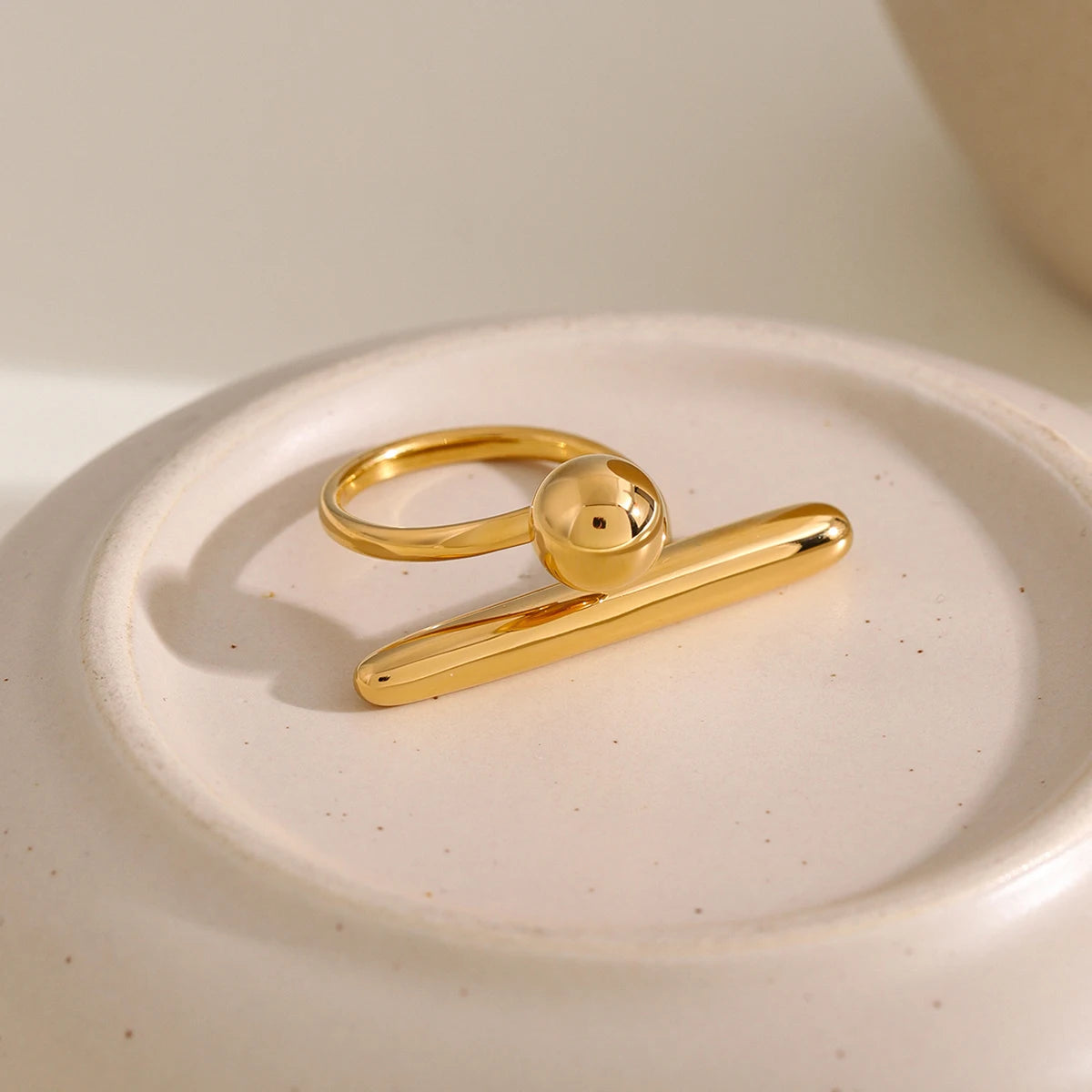 DANA Stainless Steel 18k Gold Ring