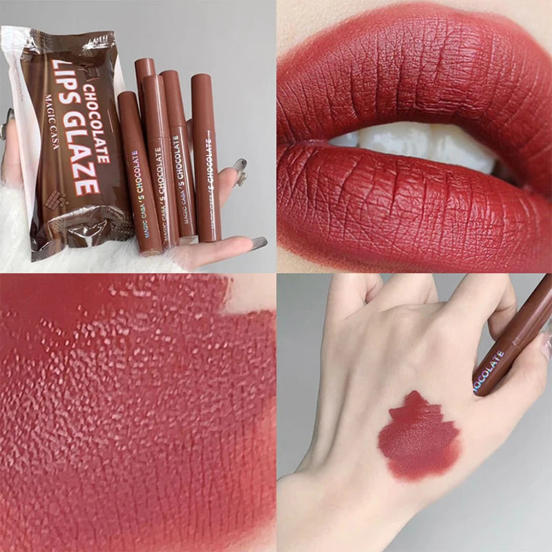 Chocolate five lip glaze set Mist matte lipstick