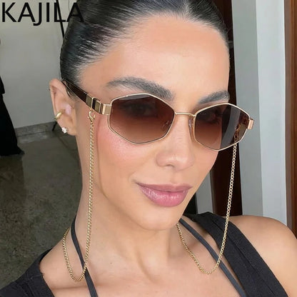 نظارة شمسية سداسية بإطار صغير وجذاب