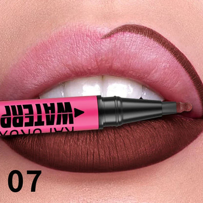 Liquid Matte12-Color Lipliner Pencil Waterproof Lips Contour Makeup