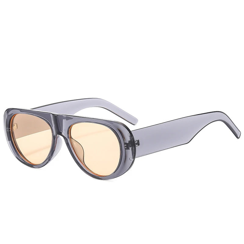 Vintage Big Frame Ellipse Square Sunglasses