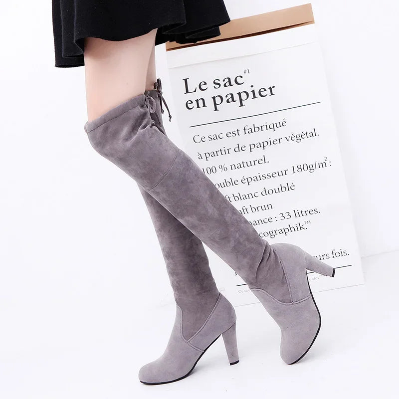 DANA Thick Sole Knitted Long Boots