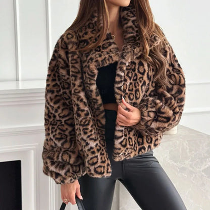 Casual Loose Leopard Coats Jackets