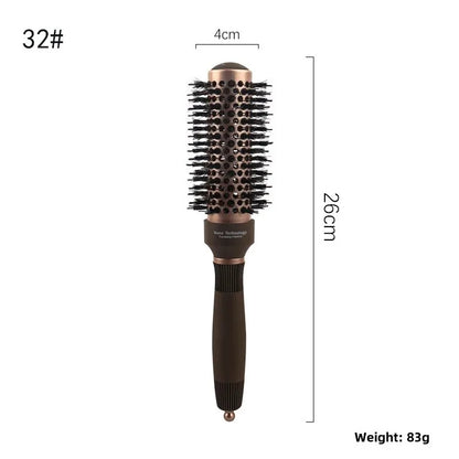Ceramic Round Barrel Hair Curling Brush Anti Static Round Rolling Brush