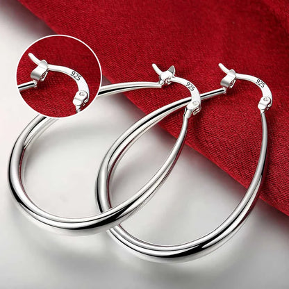 925 Sterling Silver Round Circle Hoop Earrings