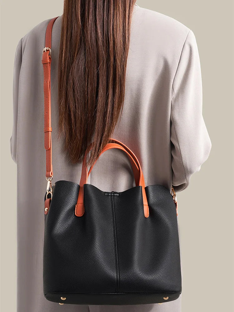 Leather Luxury Shoulder Bag Soft Handbags Large Capacity Crossbody Bags