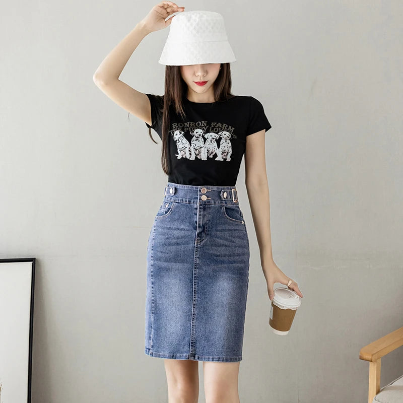 High Waist Large Size Jeans Skirts
