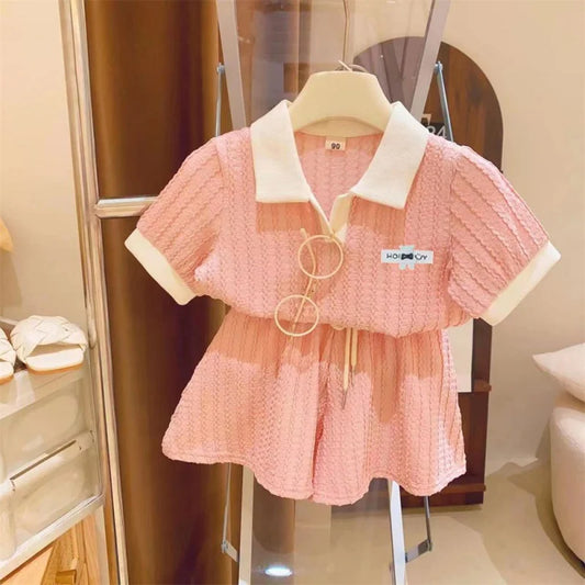 Cute Sweet Short Sleeve Casual Suits 2-10Y