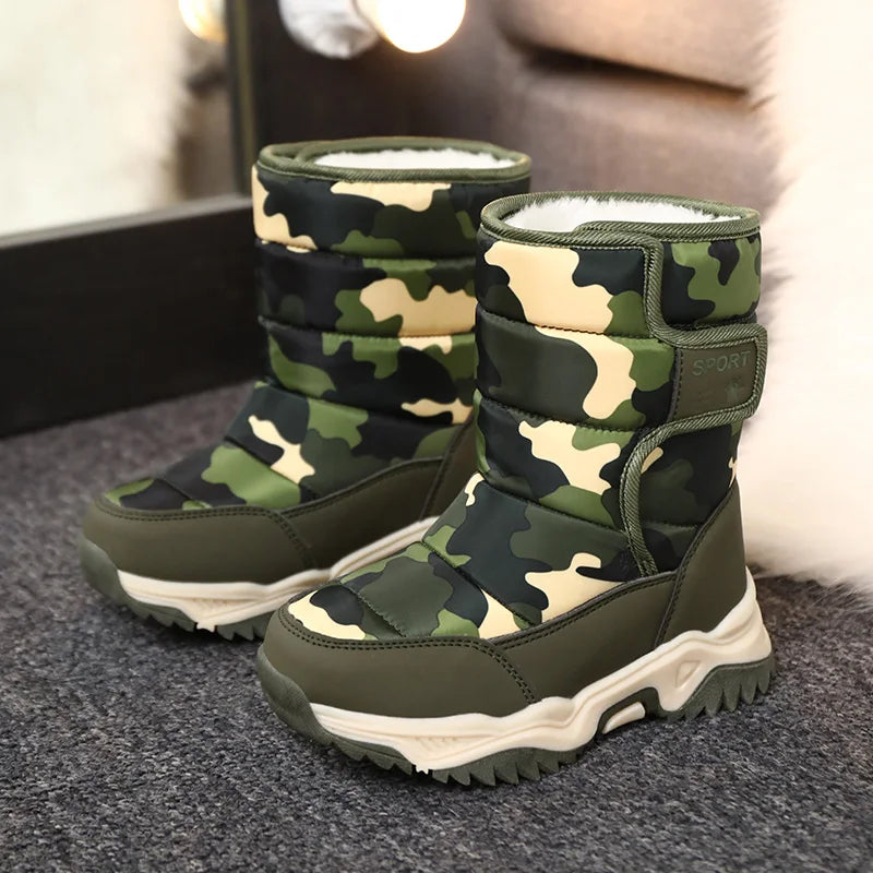 Winter Plush Waterproof Fabric Non-Slip Snow Boots