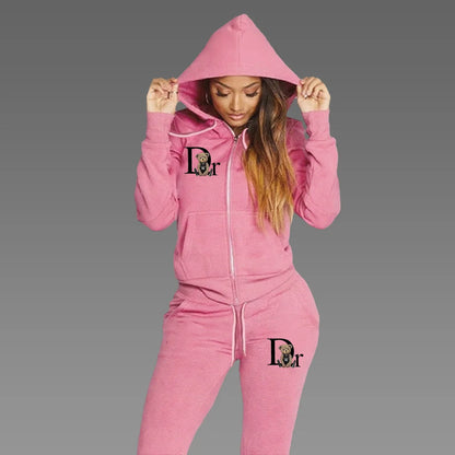Zipper Cardigan Hoodie Jogging Suit