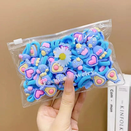 10/20Pcs/Set Cute Cartoon Rubber Elastic Hair Bands