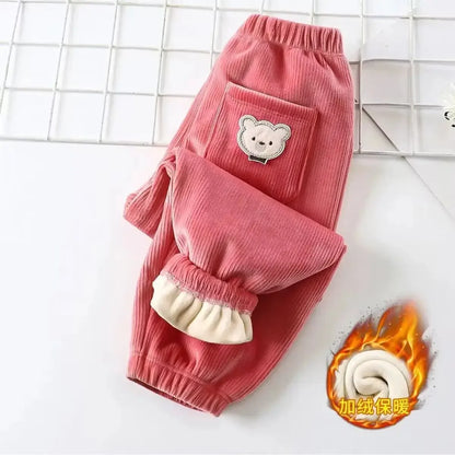 Warm Autumn Winter Thicken Cute Bear Casual Harem Pants