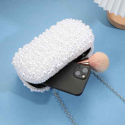 Handcrafted Pearl Evening High-End Versatile Hand-Held Bag