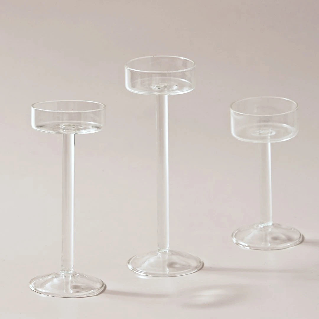 Glass Candle Holders Set Tealight Candle Holder