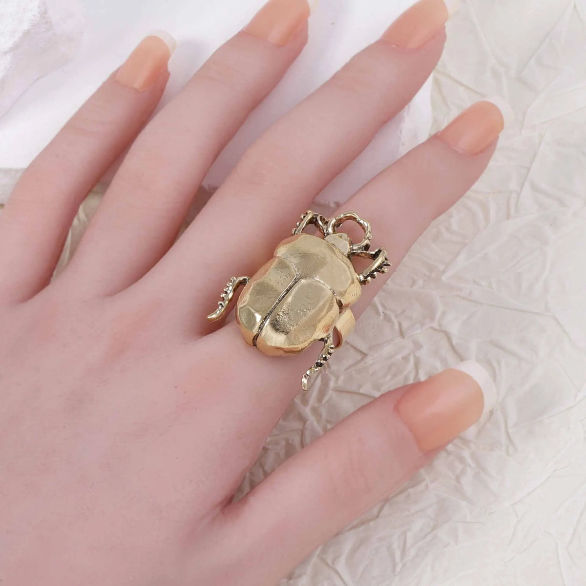 Retro Insect Opening Animal Beetle Cicada Punk Adjustable Ring