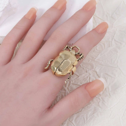 Retro Insect Opening Animal Beetle Cicada Punk Adjustable Ring
