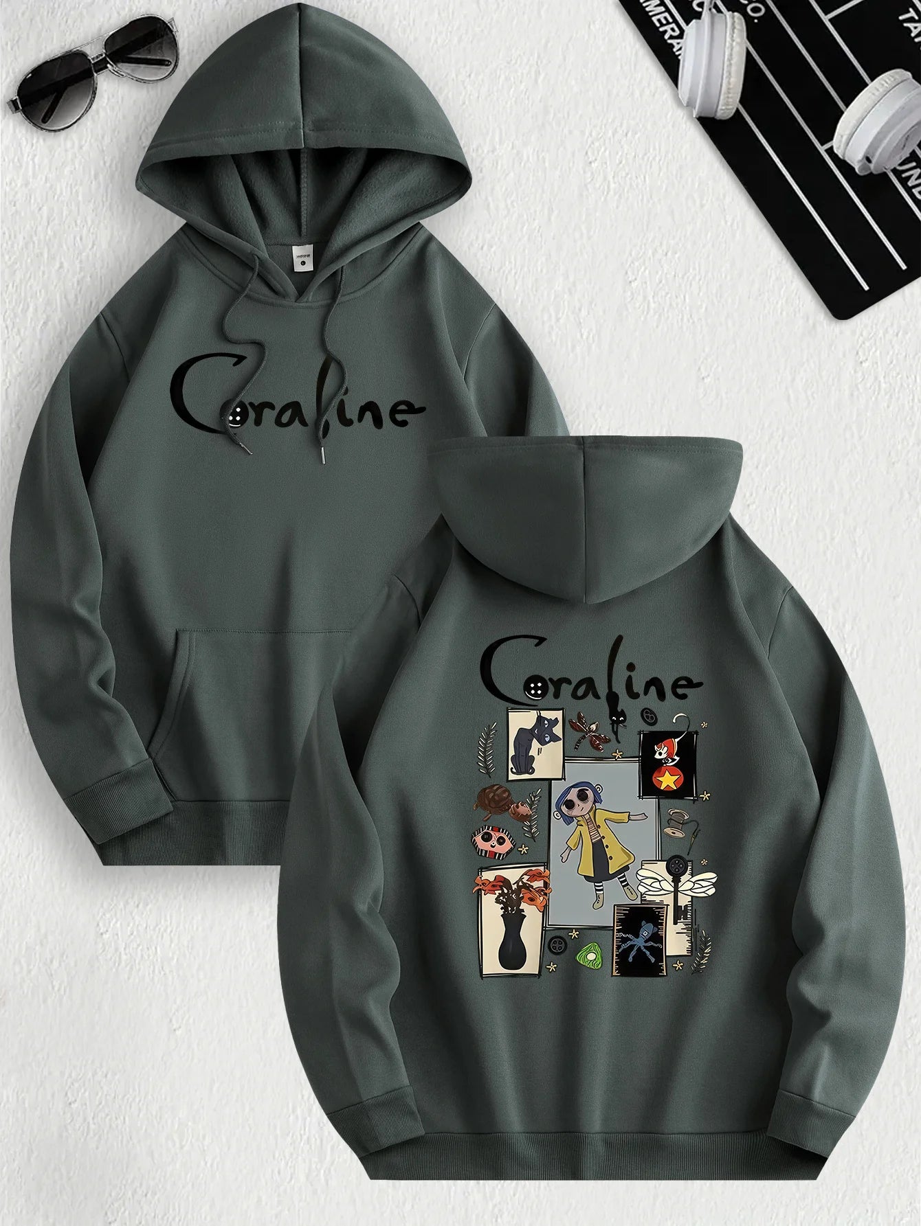 Coraline Inspired Casual Hoodie Pullover
