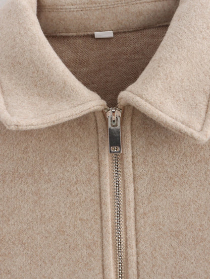 Zipper Winter Long Sleeve Pocket Outerwear Elegant Jacket Coat