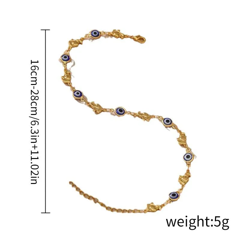 Bohemian Evil Eye Daisy Flower Anklets  Bracelet
