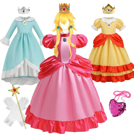 Peach Princess Daisy Cosplay Costume Rosalina Dress