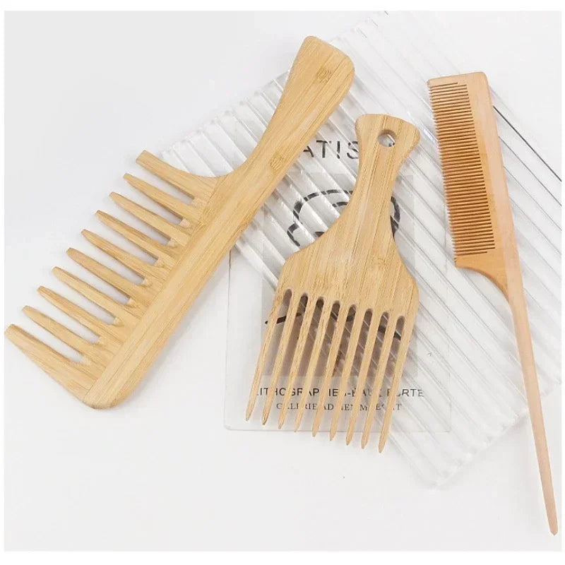 Natural Bamboo Wooden Hair Anti-Static Hair Brush