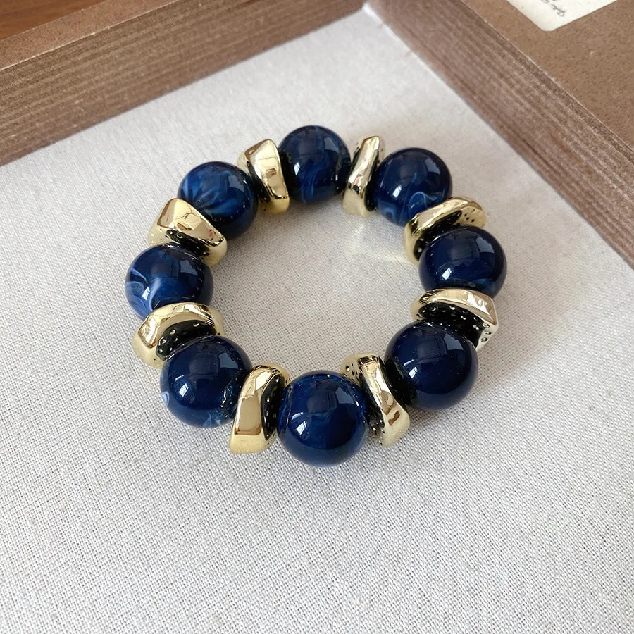 Acrylic Irregular Square Round Beaded Bracelet