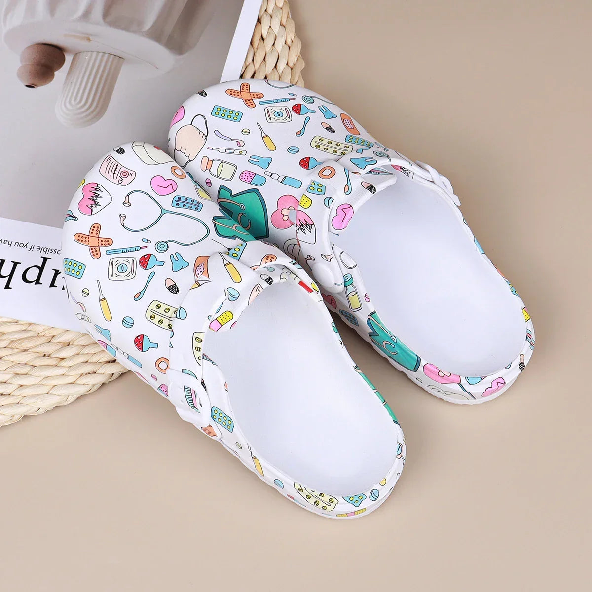 Cartoon Printing Adjustable Buckle Indoor Slippers