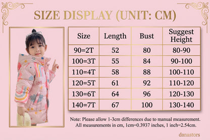 Winter Hooded Windbreaker Coat 2-7 Years Cotton Warm Jackets