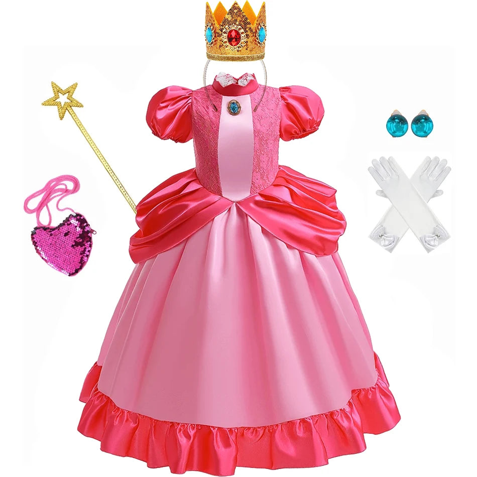 Peach Princess Daisy Cosplay Costume Rosalina Dress