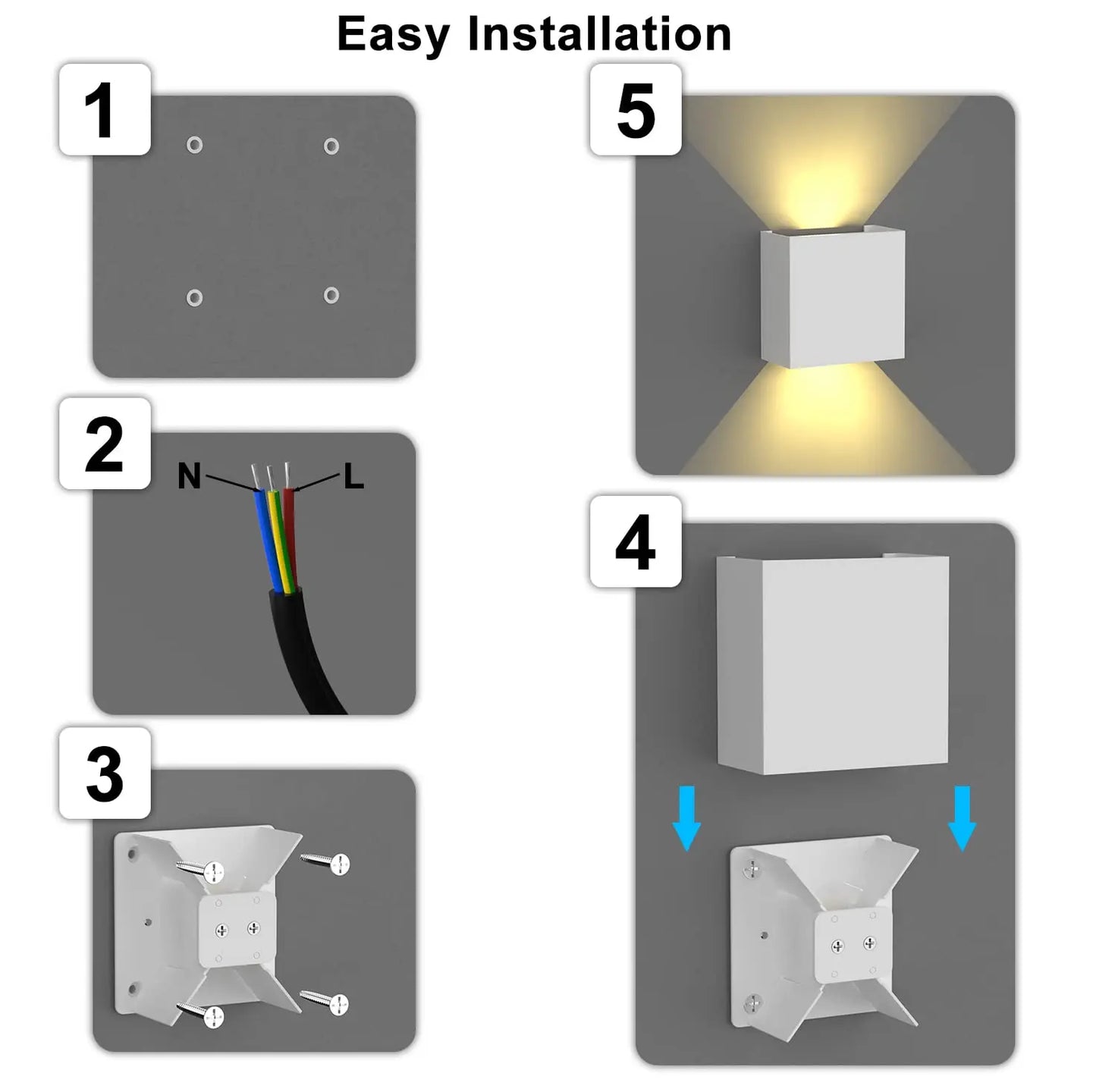 LED Wall Sconces 6W Modern IP65 Wall Lamp