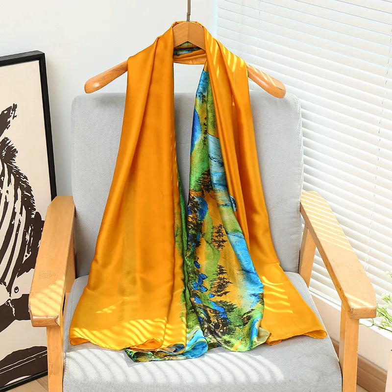 180*90cm Luxury Classic Sun Protection Silk Scarves Silk Shawl