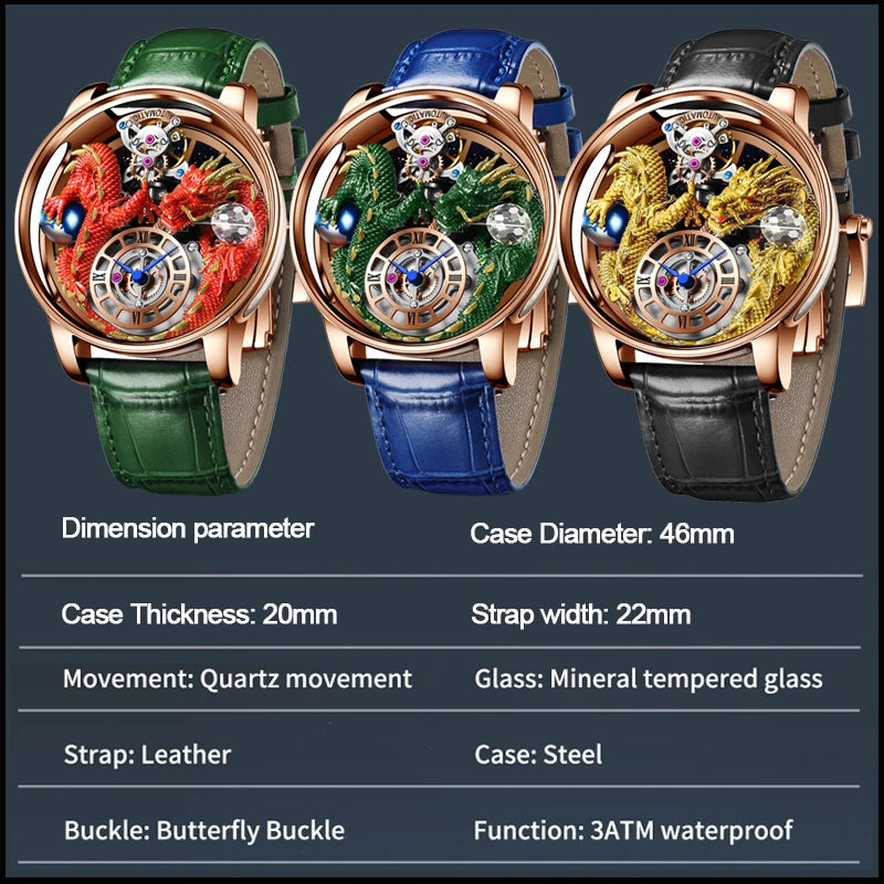 Diamond Tourbillion Top Brand Luxury Astronomia Quartz waterproof Watch