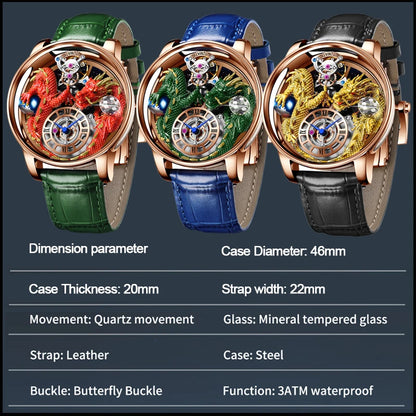 Diamond Tourbillion Top Brand Luxury Astronomia Quartz waterproof Watch