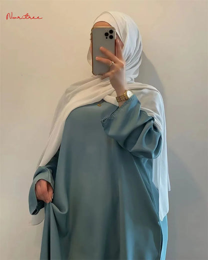 Silky Muslim Full Length Flare Sleeved Soft Abaya