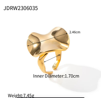 Gold Color Stainless Steel Delicate Flower Rings