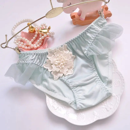 Flower Milk Silk High Elasticity Seamless Cute Lovely Sweety Mesh Underwear