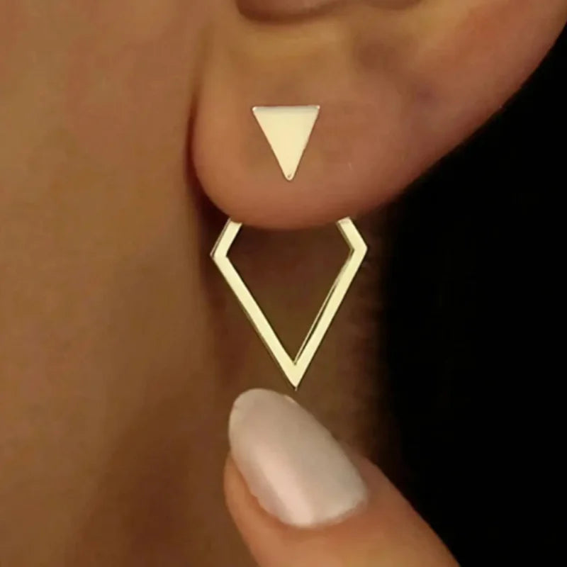 DANA Square Detachable Triangles Stud Earrings