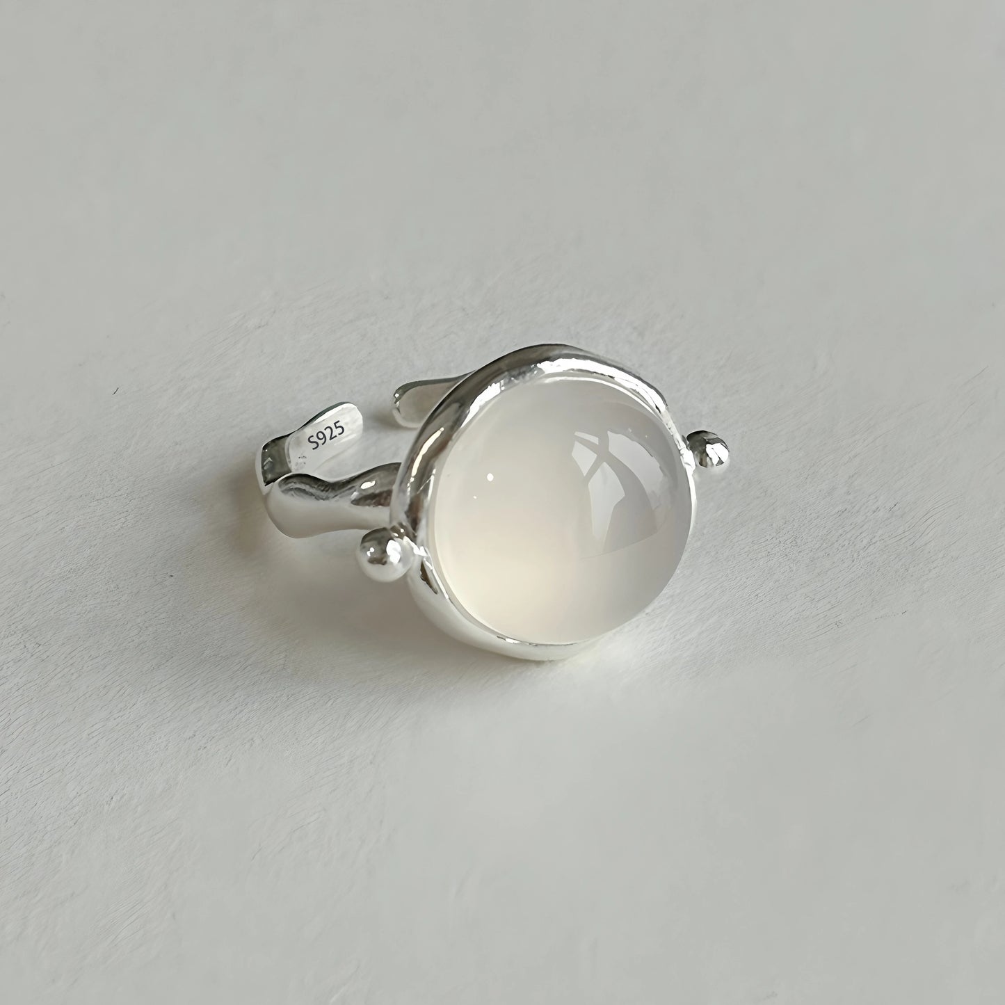 925 Sterling Silver Geometry Crystal Ring
