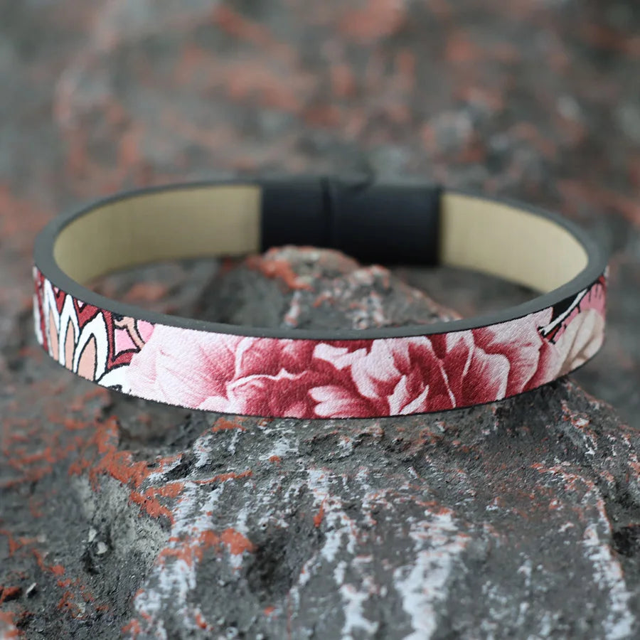 Premium PU Leather 3 Colors Printing Bangles Bracelet