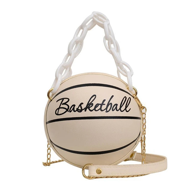 DANA PU Leather Chain Basketball Bag