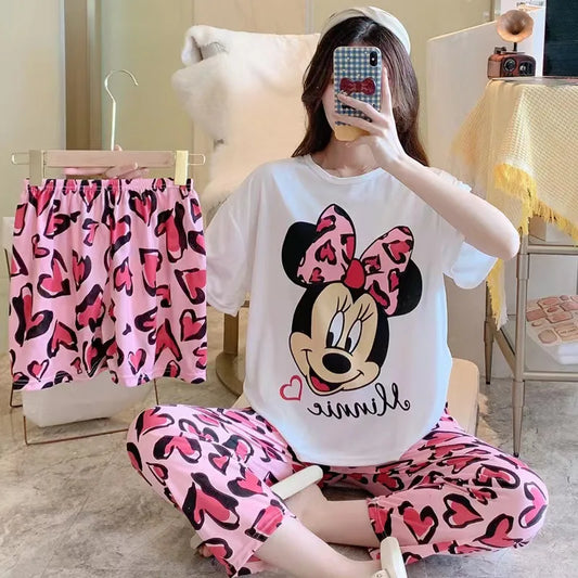 Three-piece Cartoon Pajamas Set