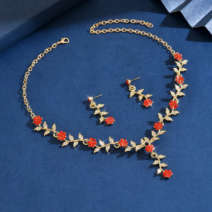Flower Necklace Jewelry Set