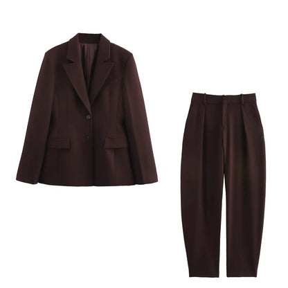 Elegant Shrug Blazers Skirts Chic Baggy Pants