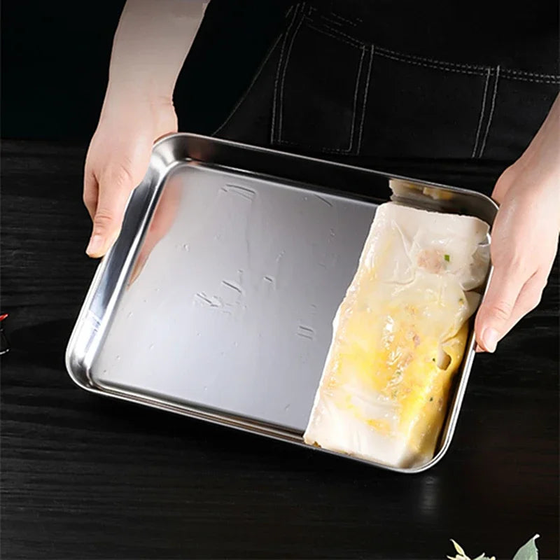 Rectangle Stainless Steel Food Storage Serving Trays