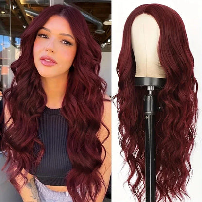black synthetic curly wig